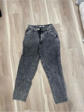 High-Rise Acid Wash Grey Women’s Mom Jeans